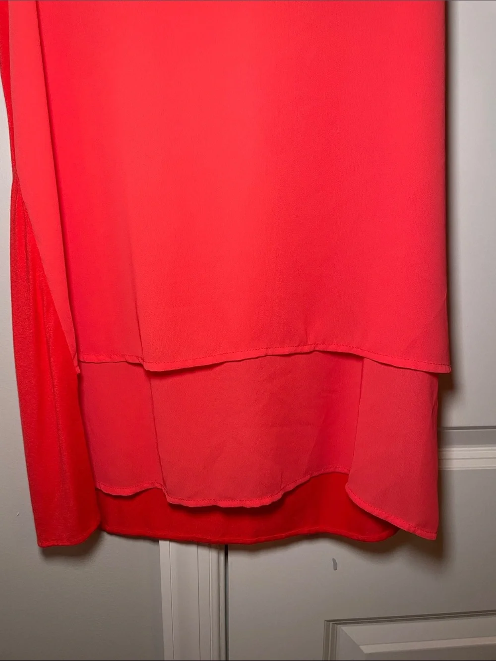 Michael Kors Coral Pink Layered V-Neck Tank Top